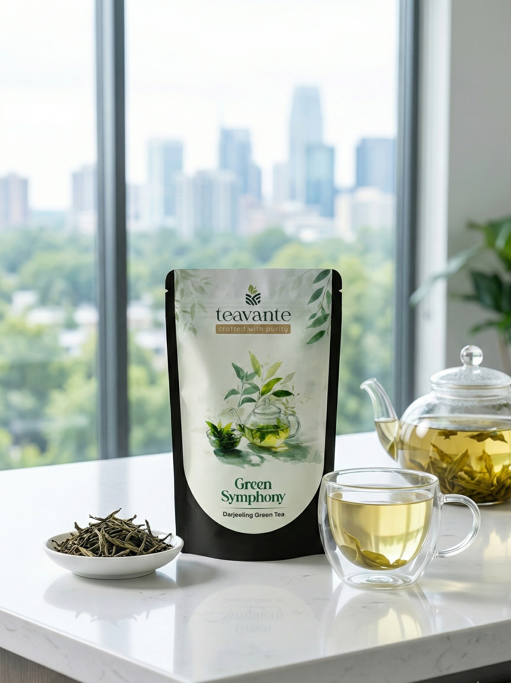 Green Symphony Darjeeling green tea in cup