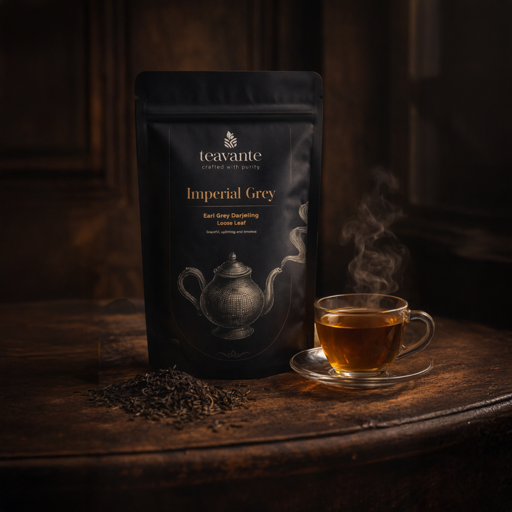Imperial Grey premium Earl Grey tea packaging