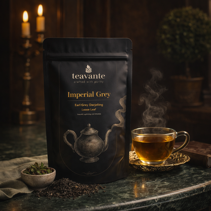 Imperial Grey earl grey whole leaf tea close-up