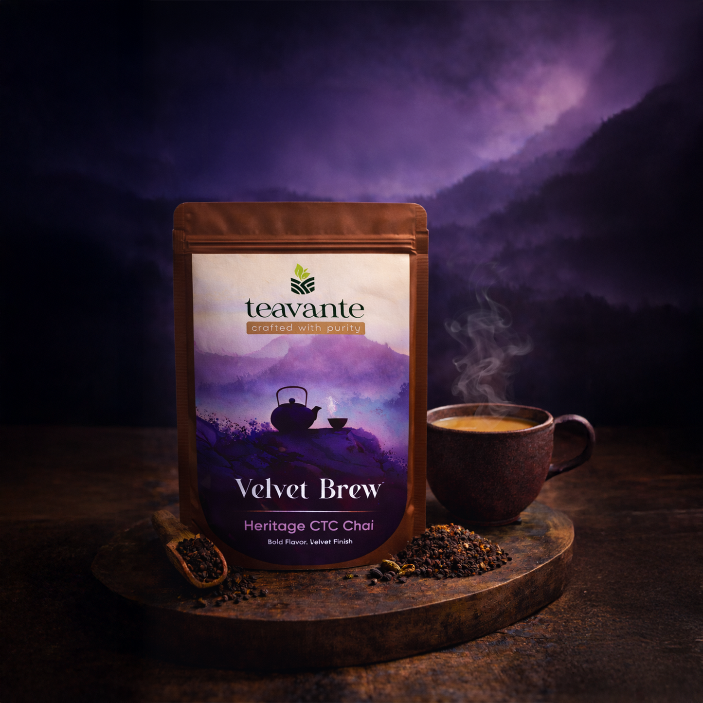 Velvet Brew bold Assam CTC tea close-up