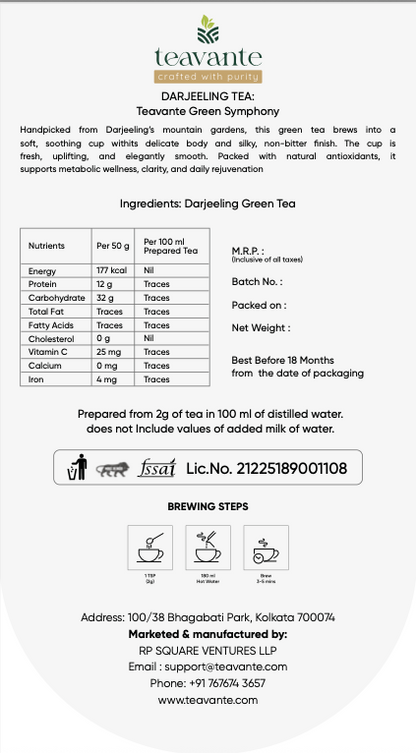 Green Symphony green tea brewing preparation