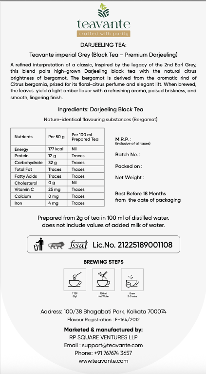 Imperial Grey Earl Grey tea brewing guide