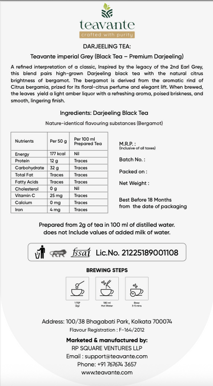 Imperial Grey Earl Grey tea brewing guide