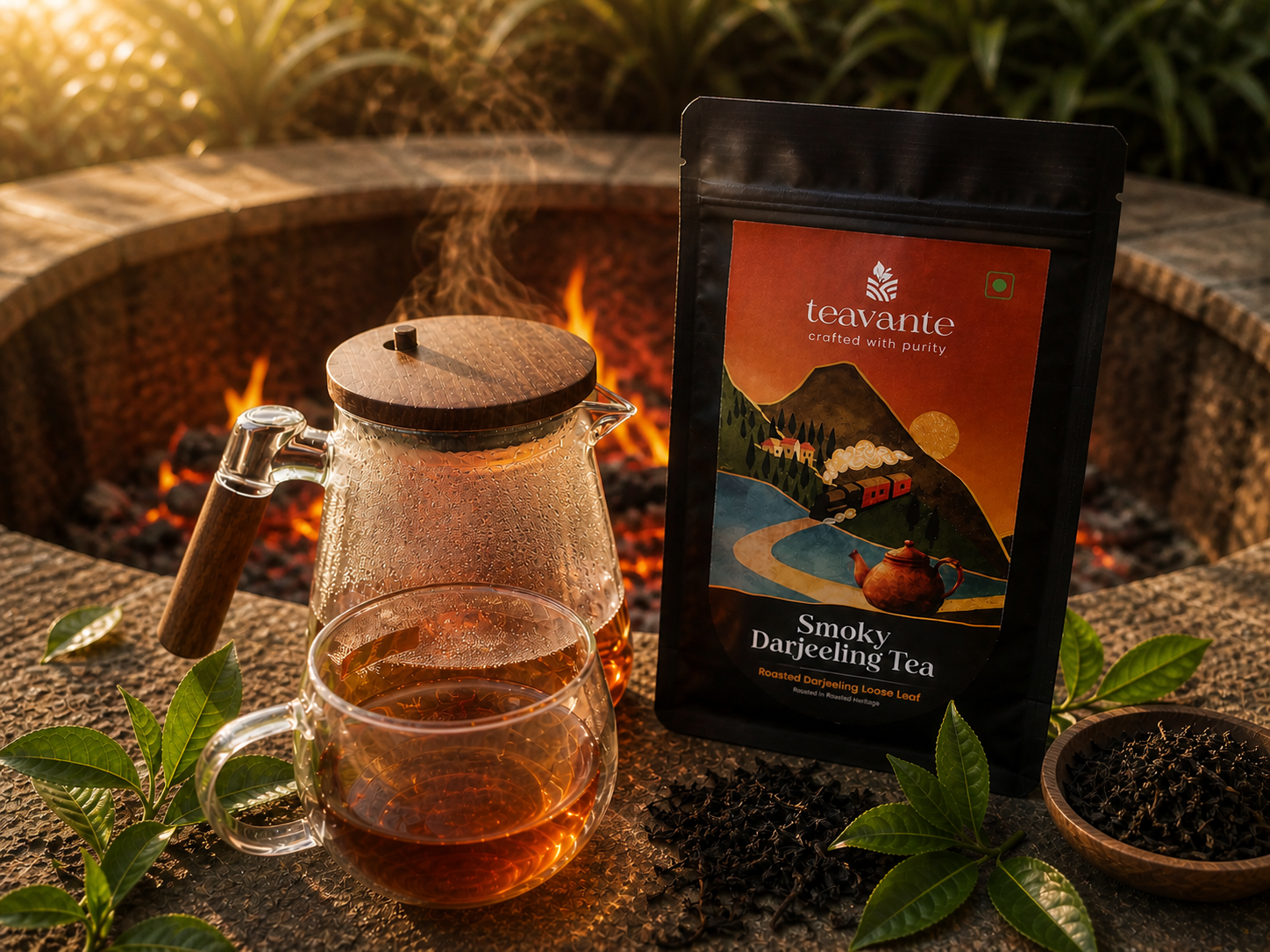 Smoky Darjeeling Roasted Tea in cup